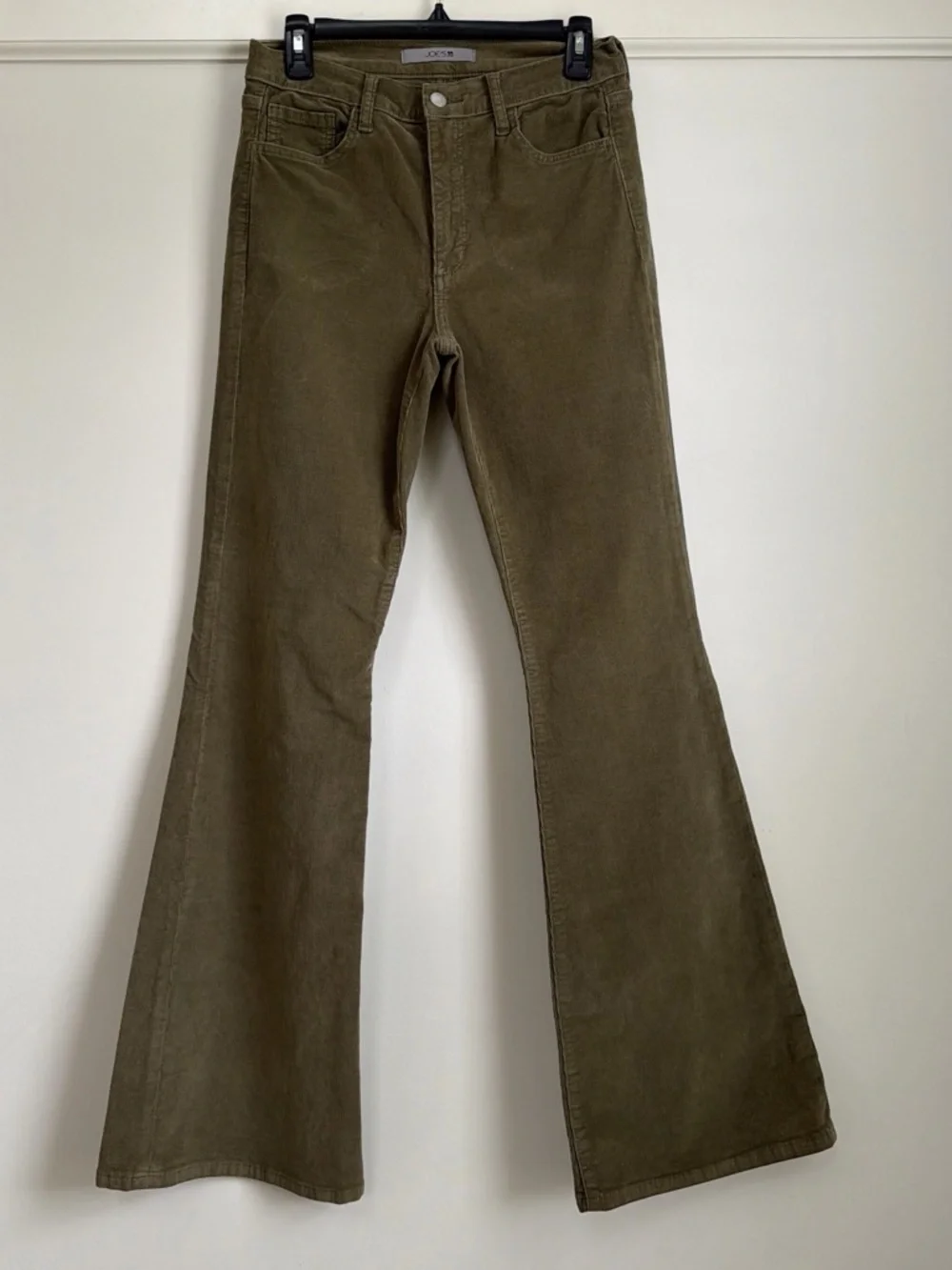 Joe's Jeans High Rise Olive Corduroy Flare Pants Size 28 Stretch 34